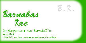 barnabas kac business card